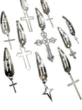Gothic Cross Hair Clip Set Punk Streetwear Statement Accessories Collection
