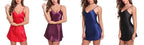 Vibrant Red Satin-Finish Slip Dress with Minimalist V-Neckline