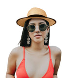 Roll-Up Straw Fedora Hat with Wide Brim for Beach Travel and Everyday Summer Style