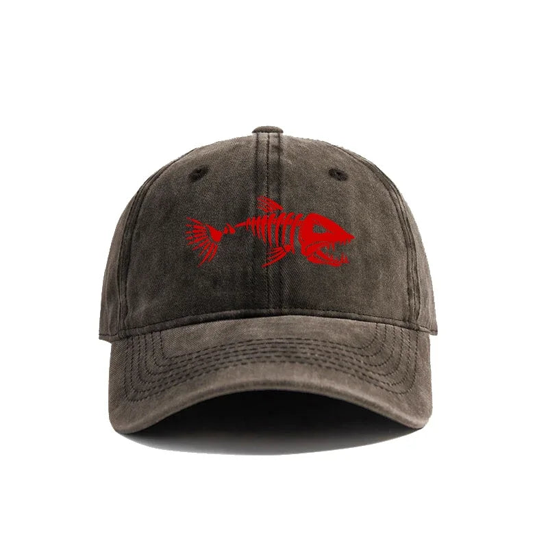 Unisex Vintage Washed Baseball Cap with Graphic Embroidery for Casual Outdoor Streetwear Style