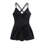 Floral Print Swimdress Bikini Set with Skirted Silhouette, Bow Detail and Supportive Underwire Top
