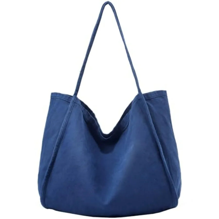 Large Slouchy Canvas Hobo Tote Bag with Relaxed Everyday Shoulder Design