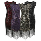 Vintage Inspired Sequin Fringe Alternative Fashion Cocktail Dress