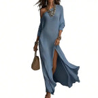 Soft Knit Maxi Dress with Relaxed Minimalist Fashion Aesthetic