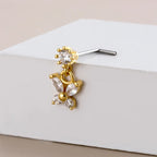 Butterfly Crystal Nose Stud Piercing for Dark Feminine and Alternative Style