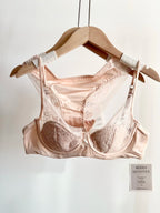 French-Inspired Satin and Lace Demi Balconette Bra and Panty Set