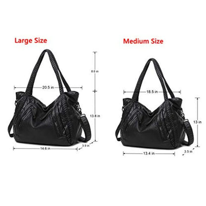 Oversized Slouchy Hobo Shoulder Bag with Soft Leather Look Finish