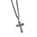 Crystal Cross Pendant Necklace for Gothic Dark Feminine and Y2K Styling