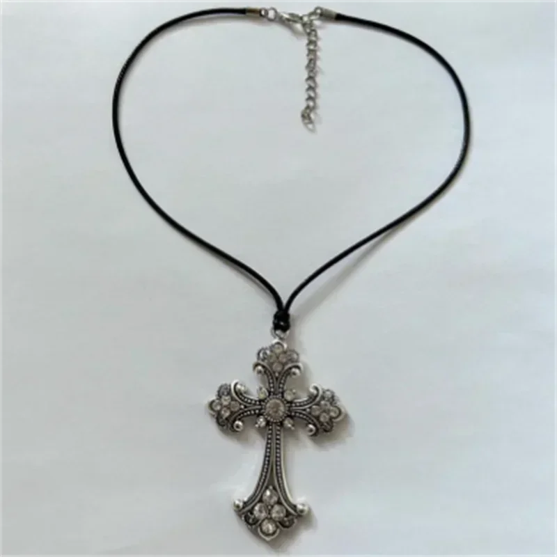 Ornate Cross Choker Necklace for Gothic Punk and Alternative Fashion