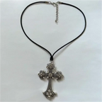 Ornate Cross Choker Necklace for Gothic Punk and Alternative Fashion