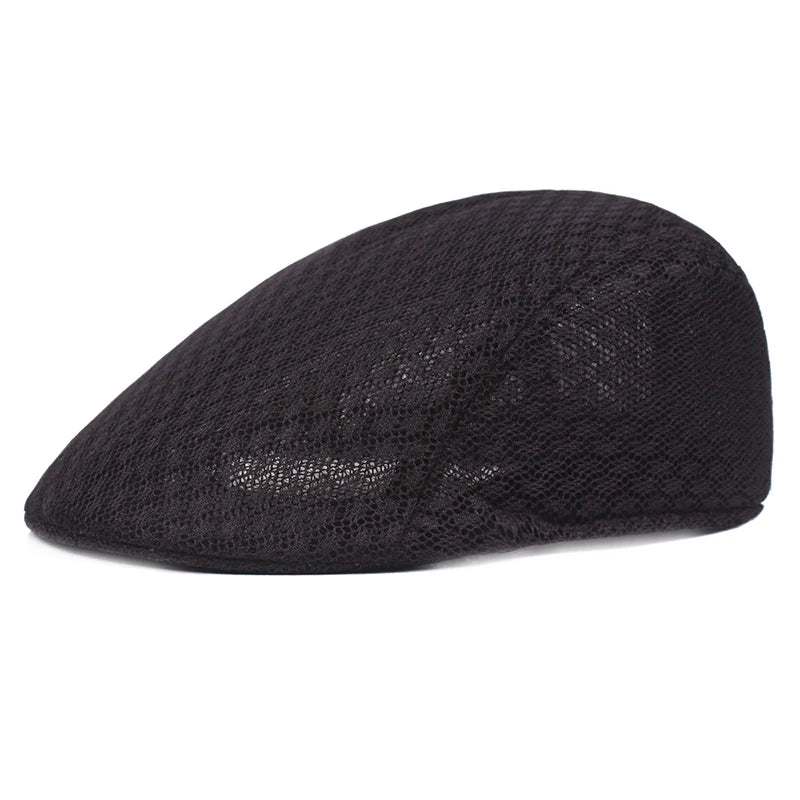 Breathable Plaid Ivy Flat Cap Adjustable Casual Vintage Streetwear Beret Hat