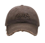 Vintage Distressed Embroidered Baseball Cap with Adjustable Fit for Contemporary Streetwear Fashion