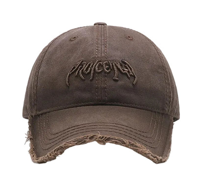 Vintage Distressed Embroidered Baseball Cap with Adjustable Fit for Contemporary Streetwear Fashion