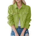 Slim Fit Denim Style Jacket with Classic Button Front Casual Outerwear