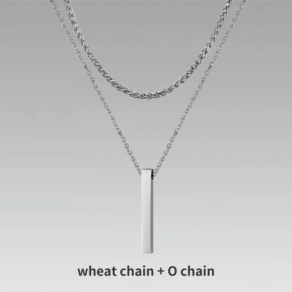 Layered Bar Pendant Necklace Minimalist Alternative Fashion Jewelry