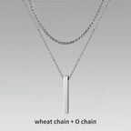 Layered Bar Pendant Necklace Minimalist Alternative Fashion Jewelry