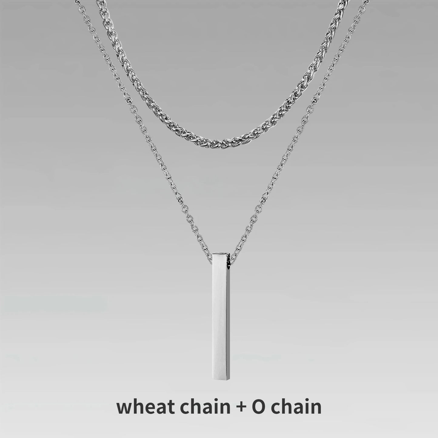 Layered Bar Pendant Necklace Minimalist Alternative Fashion Jewelry