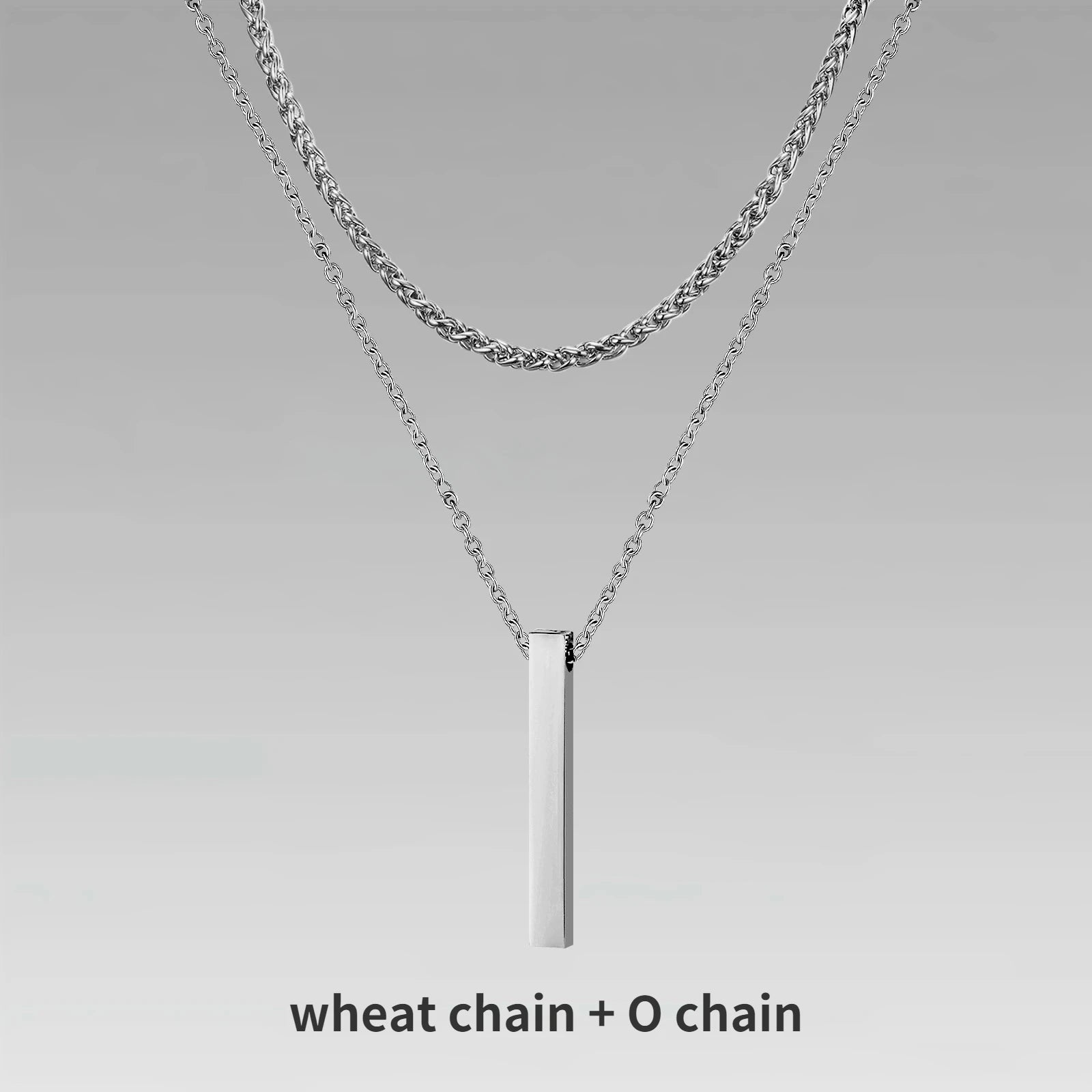 Layered Bar Pendant Necklace Minimalist Alternative Fashion Jewelry