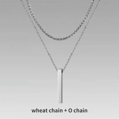 Layered Bar Pendant Necklace Minimalist Alternative Fashion Jewelry