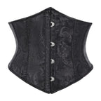 Elegant White Floral Jacquard Underbust Corset Waist Cincher