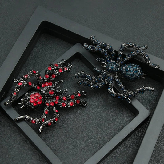 Gothic Crystal Spider Brooch for Dark Feminine and Alternative Styling