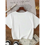Minimal Graphic Crop Tee with Relaxed Fit and Casual Everyday Styling