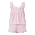 Women's Bow Detail Ruffle Trim Pajama Co-Ord Set Relaxed Summer Loungewear