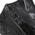 Olive Green Steampunk Underbust Corset with Metallic Hardware and Ribbon Tie Accents