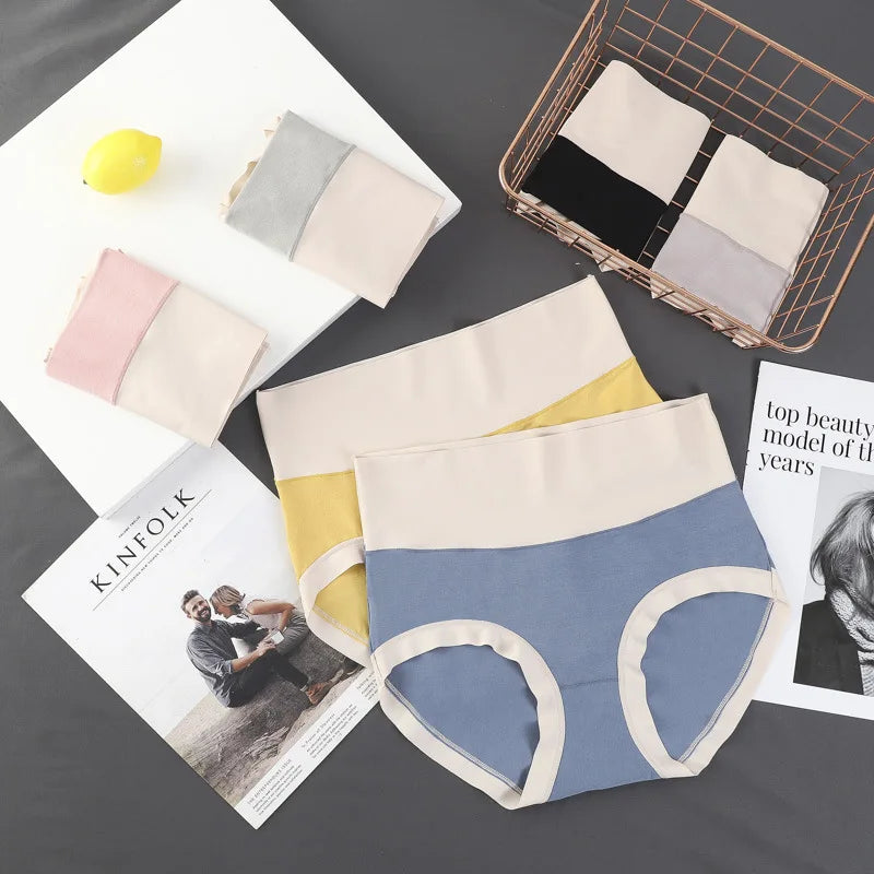 Six-Piece High-Waisted Modal Blend Color-Block Brief Set