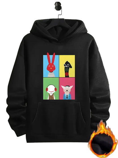 Anime-Inspired Cartoon Panel Hoodie with Kawaii Streetwear Aesthetic
