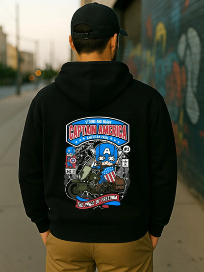 Anime Comic Streetwear Oversized Hoodie with Vintage Manga Graphic Back Print