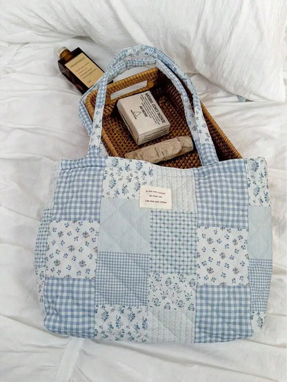 Large Capacity Floral Print Casual Tote Shoulder Bag for Everyday
