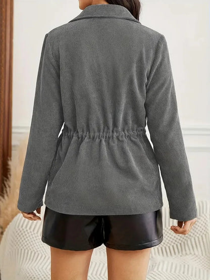 Relaxed Utility Style Button Front Jacket with Oversized Casual Silhouette