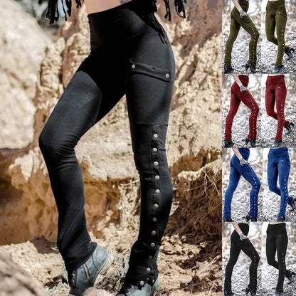 Stud Detail Skinny Pants High Waist Gothic Inspired Alternative Bottoms