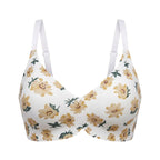 Cheerful Cherry Print Wire-Free Plunge Bra with Scalloped Trim