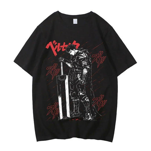 Anime Goth Punk Graphic Oversized Tee With Distressed Streetwear Artwork