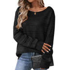 Women's Off Shoulder Loose Knit Sweater Contemporary Streetwear Pullover Top