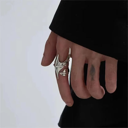 Cyber Gothic Alien Statement Ring for Futuristic Alternative Fashion Styling