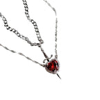 Heart and Sword Pendant Necklace Set With Romantic Alternative Charm