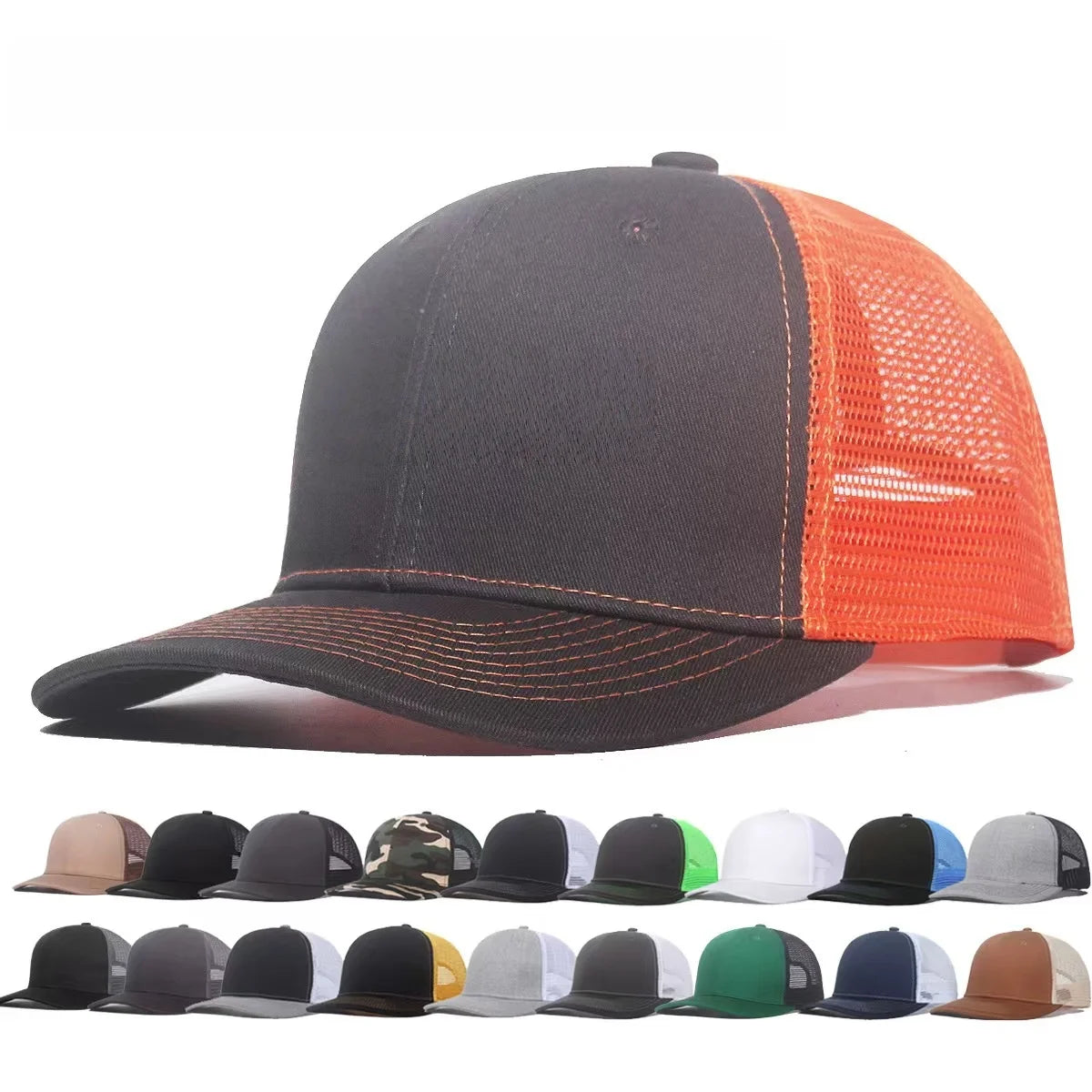 Unisex Breathable Trucker Baseball Cap with Mesh Back for Casual Outdoor Everyday Wear