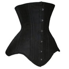 Classic Black Steel-Boned Underbust Corset with Dramatic Pointed Hem