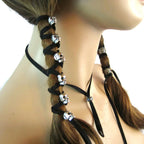 Skull Hair Wrap Cord Punk Alternative Braided Hairstyle Statement Accessory