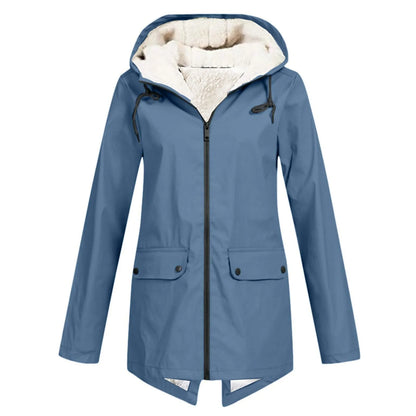 Women's Hooded Plush Lined Zip Jacket with Outdoor Inspired Everyday Comfort Style