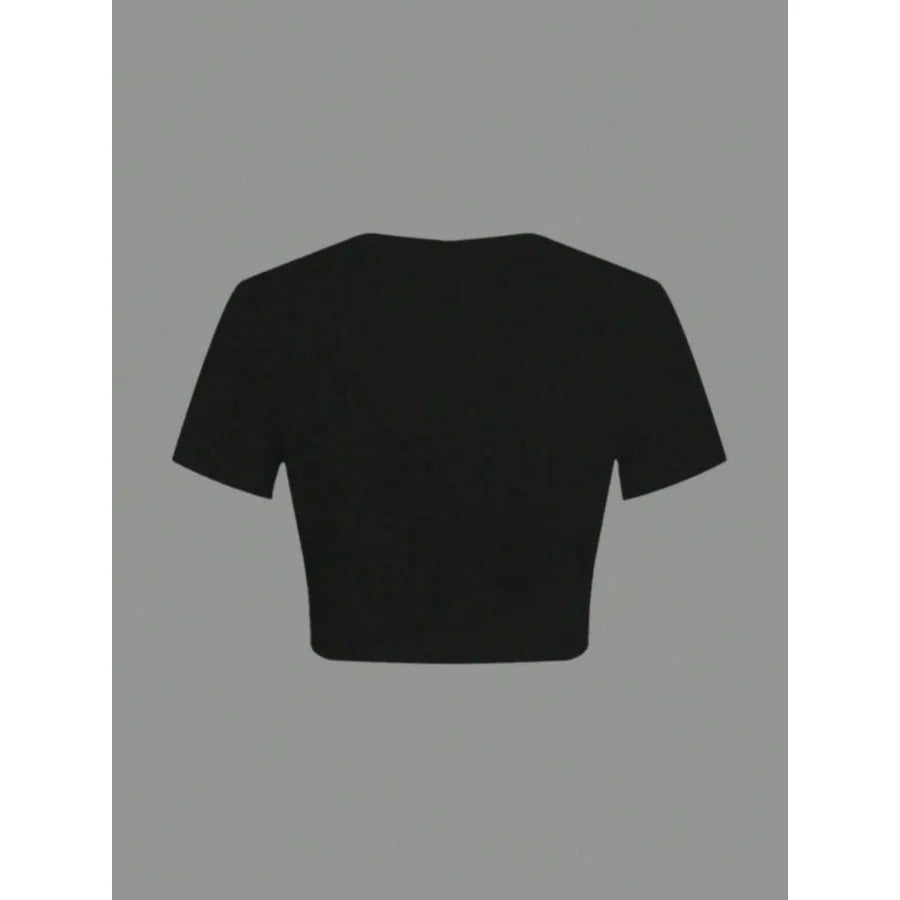 Alternative Graphic Crop Tee with Fitted Silhouette and Short Sleeve Streetwear Style