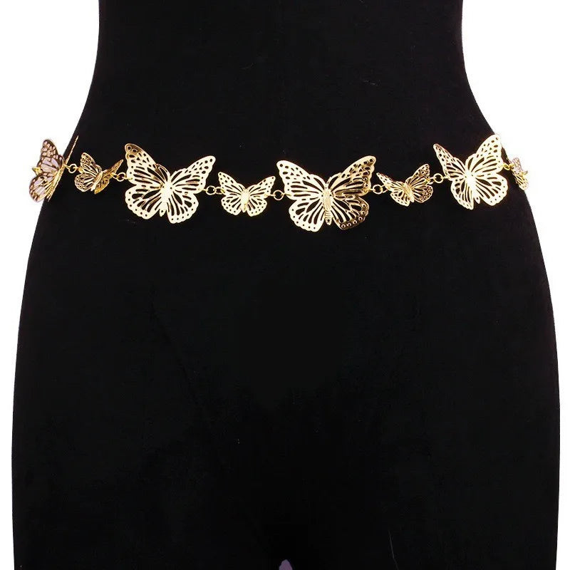 Butterfly Charm Waist Chain for Gothic, Y2K and Alternative Fashion