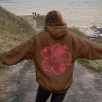 Women's Oversized Floral Graphic Pullover Hoodie Relaxed Casual Streetwear Sweatshirt for Everyday Wear