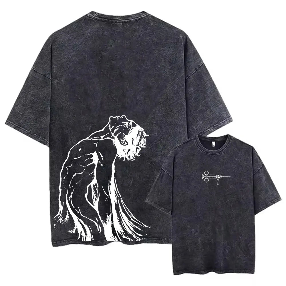 Oversized Anime Goth Streetwear T-Shirt with Dark Phantom Manga Artwork