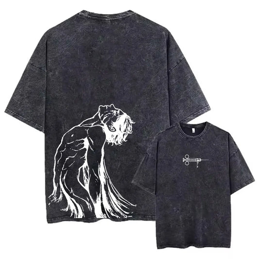 Oversized Anime Goth Streetwear T-Shirt with Dark Phantom Manga Artwork