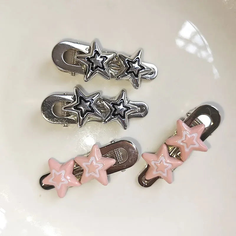 Y2K Star Hair Clip Set Alternative Streetwear Statement Accessories