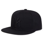 Embroidered Flat Brim Snapback Cap Adjustable Urban Streetwear Baseball Fashion Hat